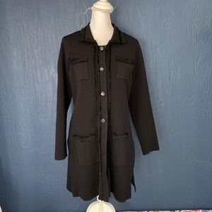 Exclusively Misook Button long Cardigan Black  XS